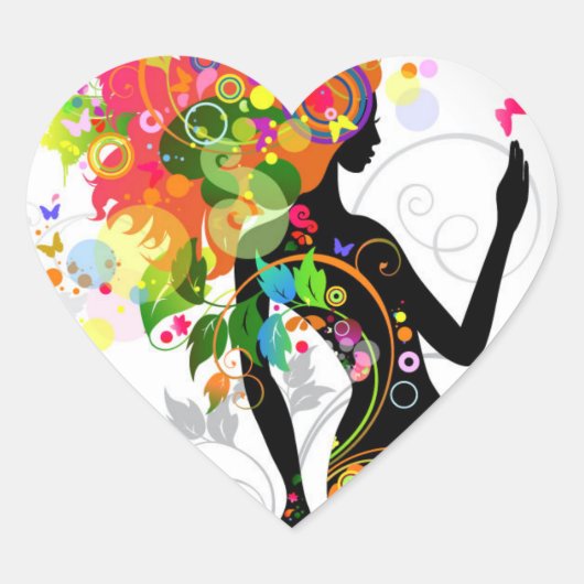 Haarstylist Grafisch Hart Sticker (Voorkant)