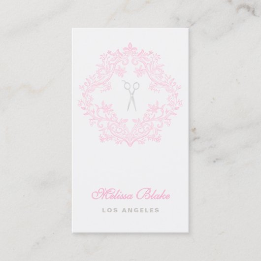 Haarstylist grijs achtergrond visitekaartje (Voorkant)