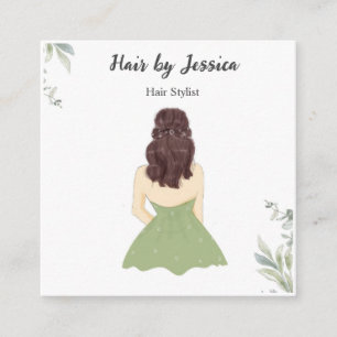 Haarstylist, haarstijl, vierkante visitekaartje