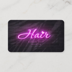 Haarstylist Hair Beauty Salon Neon Lavender Visitekaartje