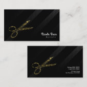 Haarstylist Hair Dresser Gold & Black Chic Glam Visitekaartje (Voorkant / Achterkant)