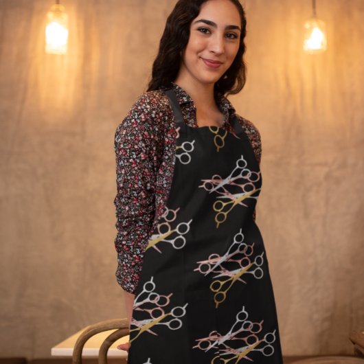 Haarstylist Hair Dresser Salon Roos Gold Scissors Schort