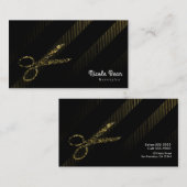 Haarstylist Hair Dresser Schaar Goud & Zwart Visitekaartje (Voorkant / Achterkant)