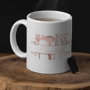 Haarstylist Hair Salon Monogram Roos Gold Koffiemok