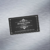 Haarstylist Hair Salon -  schaduw van Damask Magnetisch Visitekaartje (Voorbeeld)