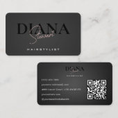 Haarstylist Hair Stylist Black stijl Visitekaartje (Voorkant / Achterkant)