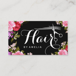 Haarstylist Hair Stylist Romantic Floral Wrapping Visitekaartje