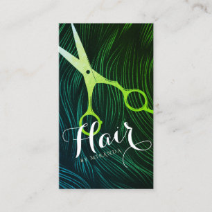 Haarstylist Hairdresser Beauty Green Gold-schaar Afsprakenkaartje