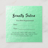 Haarstylist Hairdresser Beauty Green Gold-schaar Afsprakenkaartje (Achterkant)