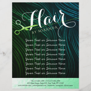 Haarstylist Hairdresser Beauty Green Gold-schaar Flyer
