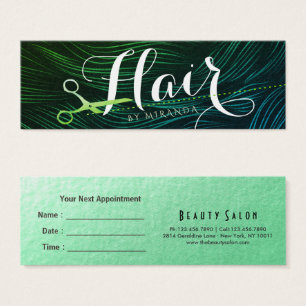 Haarstylist Hairdresser Beauty Green Gold-schaar Mini Visitekaartjes
