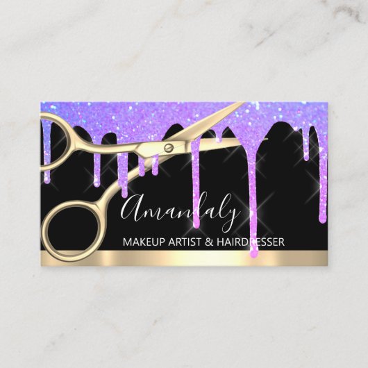 Haarstylist Hairdresser Drift Scissors Coiffeur Visitekaartje (Voorkant)