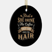 Haarstylist Hairdresser Gift Keramisch Ornament (Rechts)