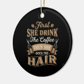Haarstylist Hairdresser Gift Keramisch Ornament (Links)