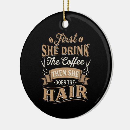 Haarstylist Hairdresser Gift Keramisch Ornament (Links)