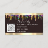 Haarstylist Hairdresser Holograaf Drip ScissorsQR Visitekaartje (Achterkant)