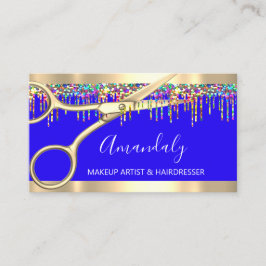 Haarstylist Hairdresser Holografen QR Blauw Visitekaartje