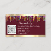 Haarstylist Hairdresser Holographic Drives QR Code Visitekaartje (Achterkant)