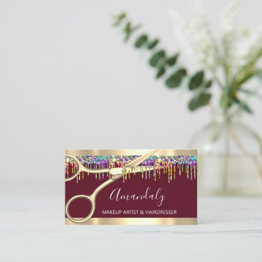Haarstylist Hairdresser Holographic Drives QR Code Visitekaartje (Staand voorkant)