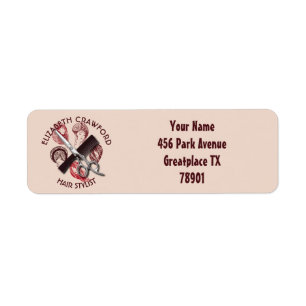 Haarstylist hairdresser of Beauty salon met naam Etiket