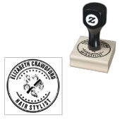 Haarstylist hairdresser of Beauty salon met naam Rubberstempel (Gestempeld)