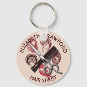 Haarstylist hairdresser of Beauty salon met naam Sleutelhanger