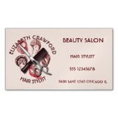 Haarstylist hairdresser of Beauty salon met naam Visitekaartje Magneet (Voorkant)