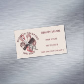 Haarstylist hairdresser of Beauty salon met naam Visitekaartje Magneet (Voorbeeld)