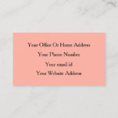 Haarstylist Hairdresser Peach Coral Pink Black Visitekaartje (Achterkant)