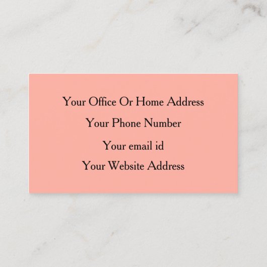 Haarstylist Hairdresser Peach Coral Pink Black Visitekaartje (Achterkant)