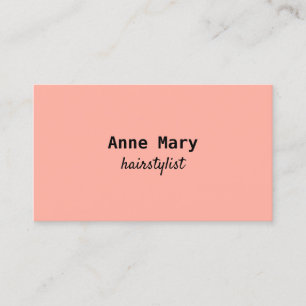 Haarstylist Hairdresser Peach Coral Pink Black Visitekaartje