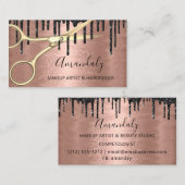 Haarstylist Hairdresser Roos Gold Scissors Drivers Visitekaartje (Voorkant / Achterkant)