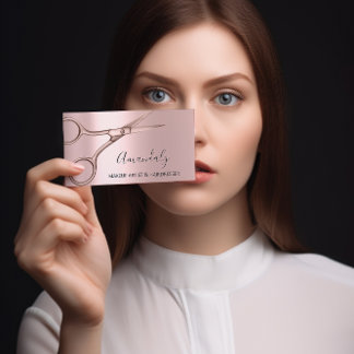 Haarstylist Hairdresser Roos Moderne schaar Visitekaartje