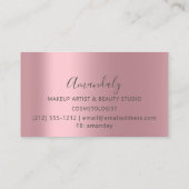 Haarstylist Hairdresser Roos Roze schaar Visitekaartje (Achterkant)
