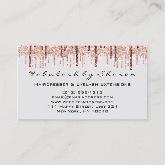 Haarstylist Hairdresser Scissors Roos Drijft grijs Visitekaartje (Achterkant)