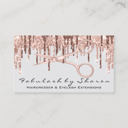 Haarstylist Hairdresser Scissors Roos Drijft grijs Visitekaartje (Voorkant)