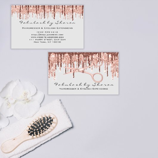 Haarstylist Hairdresser Scissors Roos Drijft grijs Visitekaartje