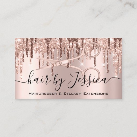 Haarstylist Hairdresser Scissors Roos Drijft Lux Visitekaartje (Voorkant)