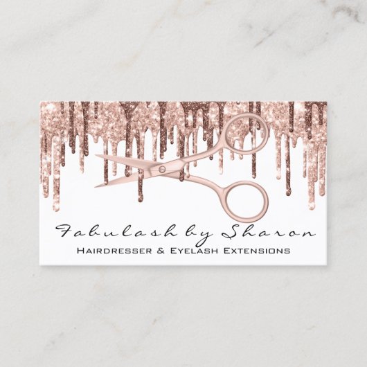 Haarstylist Hairdresser Scissors Roos Drijft wit Visitekaartje (Voorkant)