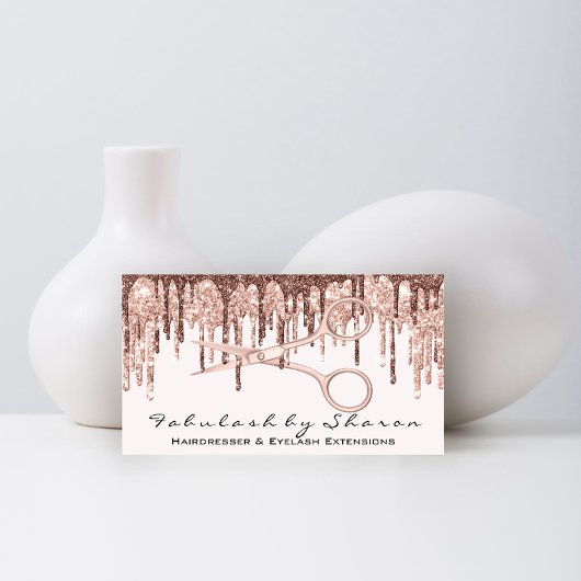 Haarstylist Hairdresser Scissors Roos Drijft wit Visitekaartje