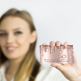 Haarstylist Hairdresser Scissors Roos Gold Drip Visitekaartje