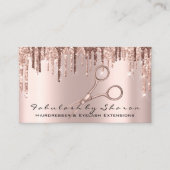 Haarstylist Hairdresser Scissors Roos Gold Drip Visitekaartje (Voorkant)
