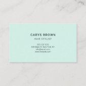Haarstylist Handgeschreven minimalistisch pastel g Visitekaartje (Achterkant)