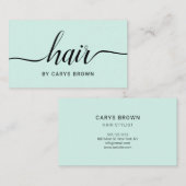 Haarstylist Handgeschreven minimalistisch pastel g Visitekaartje (Voorkant / Achterkant)