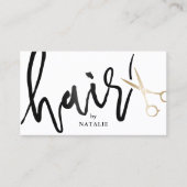Haarstylist handgeschreven script minimalistisch s visitekaartje (Voorkant)