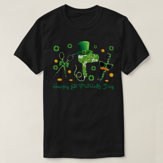 Haarstylist Happy St Patrick's Day Hairdresser too T-shirt (Design voorkant)