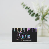Haarstylist holografie, haarschaar visitekaartje (Staand voorkant)