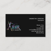 Haarstylist holografie, haarschaar visitekaartje (Achterkant)
