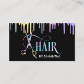 Haarstylist holografie, haarschaar visitekaartje (Voorkant)