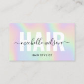 Haarstylist Holografisch Manuscript Typografie Sal Visitekaartje (Voorkant)
